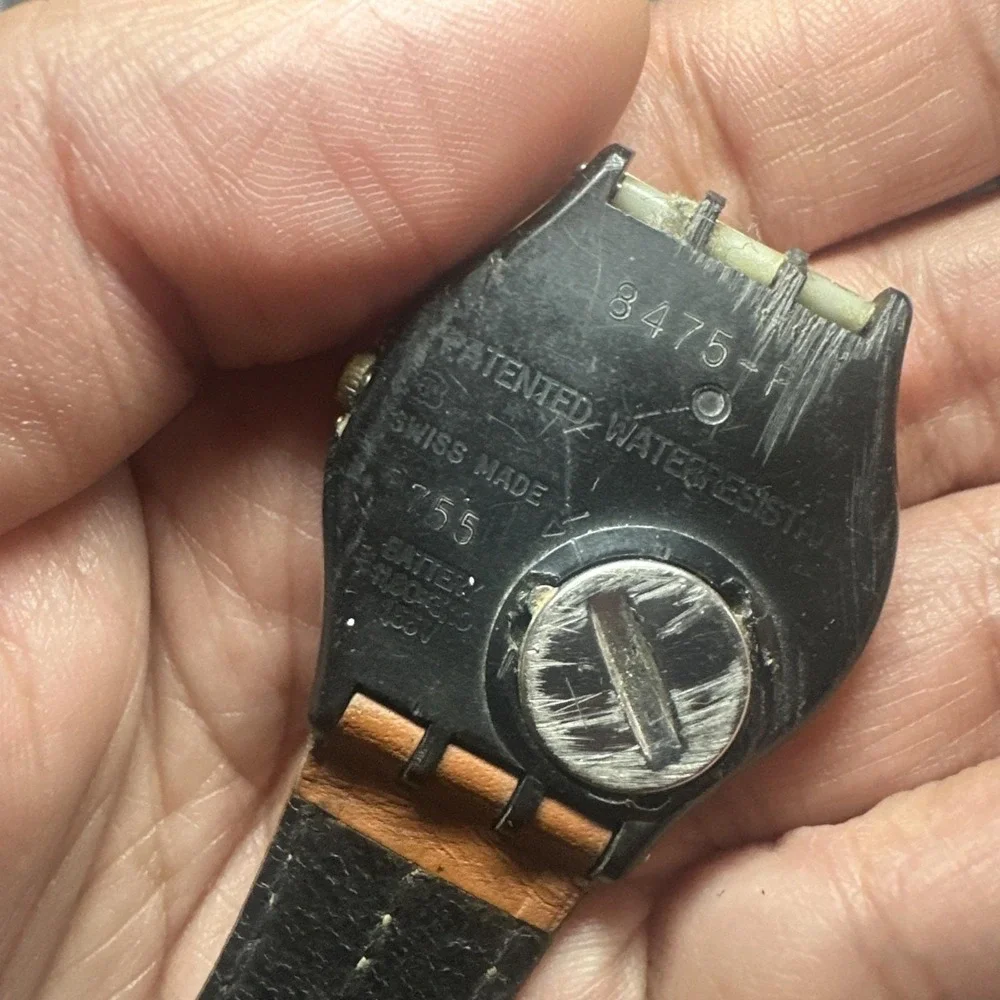Works VTG 1988 Swatch‎ ALBATROSS GX700 34mm Swiss Watch Rare -Broken Band